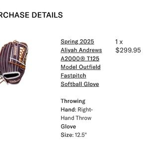 Wilson A2000 T125 Softball Glove ✨✨Brand new✨✨